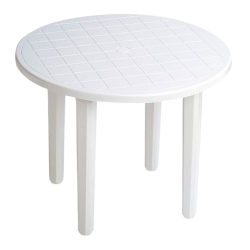 MESA DE JARDÍN REDONDA 90CM - BLANCO