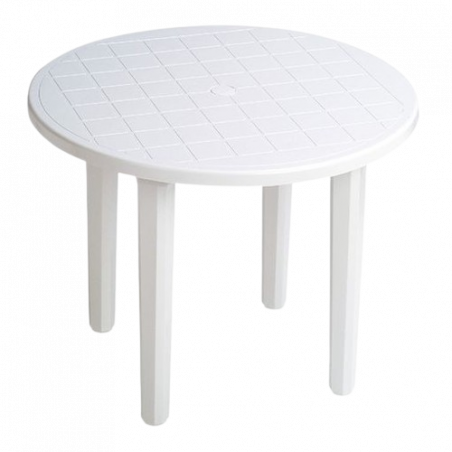 MESA DE JARDÍN REDONDA 90CM - BLANCO