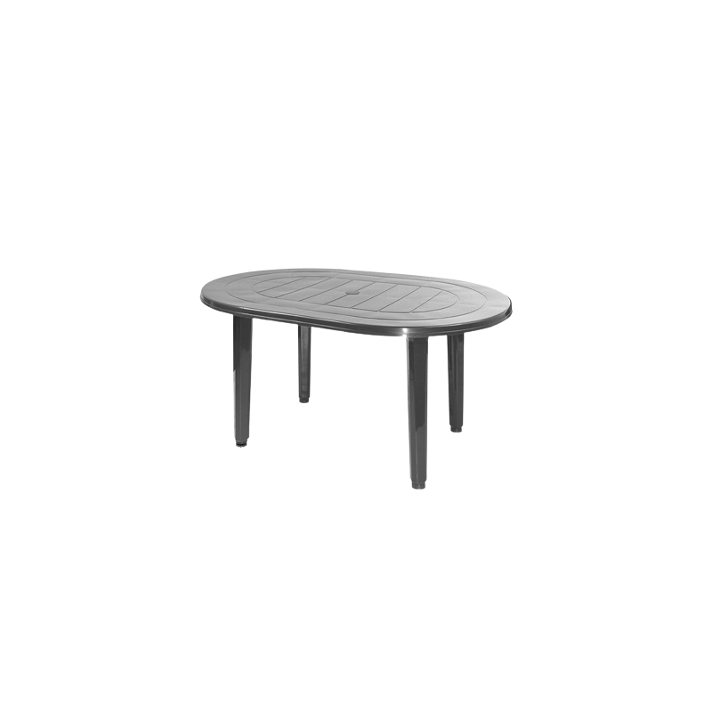 MESA DE JARDÍN OVALADA 130x90CM - ANTRACITA MESA DE JARDÍN OVALADA 130x90CM - ANTRACITA