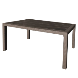 MESA ELEGANTE EXTERIOR DE RATÁN MARRÓN