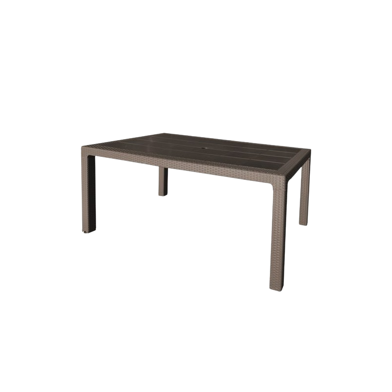 MESA ELEGANTE EXTERIOR DE RATÁN MARRÓN