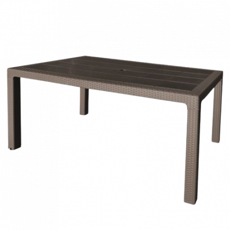 MESA ELEGANTE EXTERIOR DE RATÁN MARRÓN