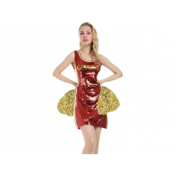 VESTIDO LENTEJUELAS ANIMADORA ENROJO