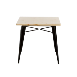MESA CUADRADA METAL Y MADERA STRONG - NEGRO