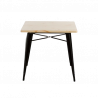 MESA CUADRADA METAL Y MADERA STRONG - NEGRO
