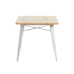 MESA CUADRADA METAL Y MADERA STRONG - BLANCO
