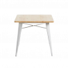 MESA CUADRADA METAL Y MADERA STRONG - BLANCO