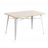 MESA RECTANGULAR METAL Y MADERA STRONG - BLANCO