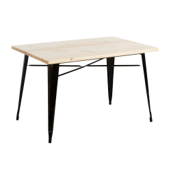 MESA RECTANGULAR METAL Y MADERA STRONG - NEGRO
