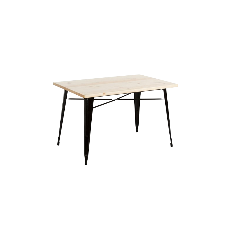 MESA RECTANGULAR METAL Y MADERA STRONG - NEGRO