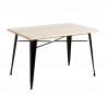 MESA RECTANGULAR METAL Y MADERA STRONG - NEGRO