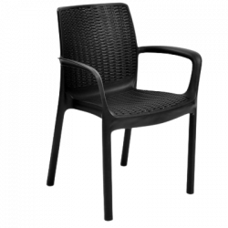 SILLA BALI DE RATÁN Y POLIPROPILENO EN GRIS ANTRACITA