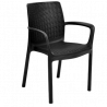 SILLA BALI DE RATÁN Y POLIPROPILENO EN GRIS ANTRACITA