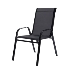SILLA DE TERRAZA METÁLICA EN NEGRO