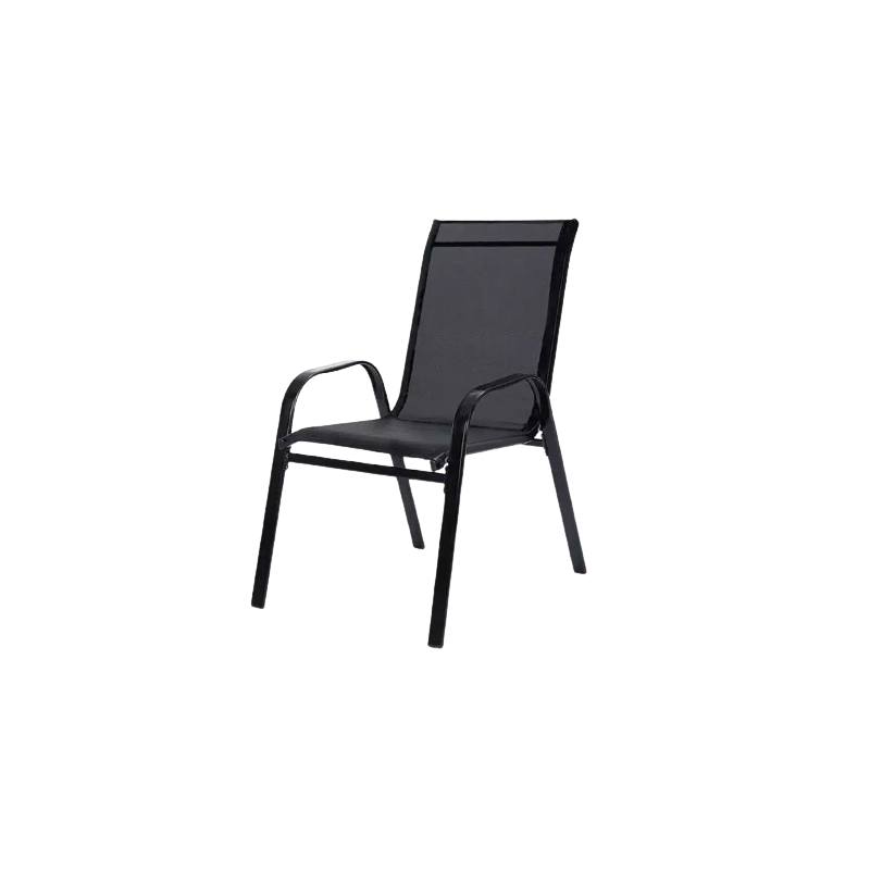 SILLA DE TERRAZA METÁLICA EN NEGRO