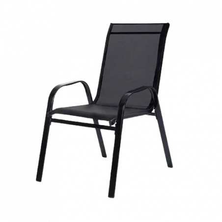 SILLA DE TERRAZA METÁLICA EN NEGRO