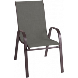 SILLA DE JARDÍN NEREA - ACERO Y TEXTILENO MARRÓN