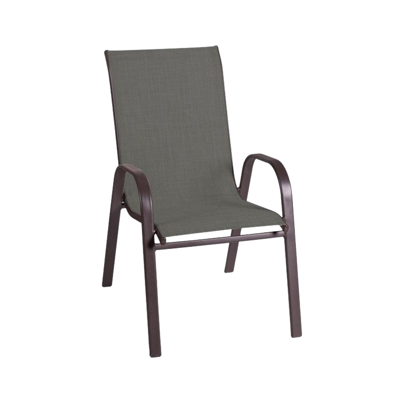 SILLA DE JARDÍN NEREA - ACERO Y TEXTILENO MARRÓN