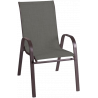 SILLA DE JARDÍN NEREA - ACERO Y TEXTILENO MARRÓN
