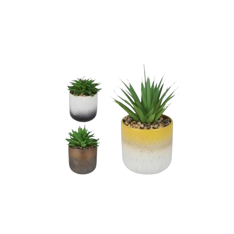 SUCULENTA ARTIFICIAL 'NATURAL LIVING' POT CERÁMICO