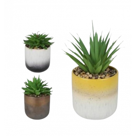 SUCULENTA ARTIFICIAL 'NATURAL LIVING' POT CERÁMICO