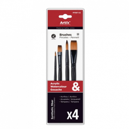 PINCELES FIBRA SINTÉTICA N6-N16 PACK 4