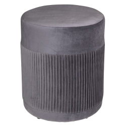 PUFF DE TERCIOPELO GRIS NOFY