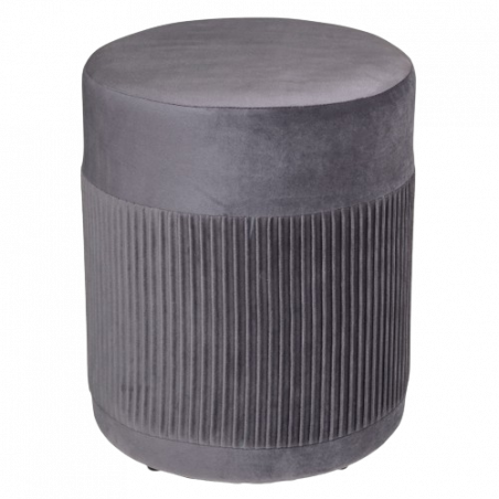 PUFF DE TERCIOPELO GRIS NOFY