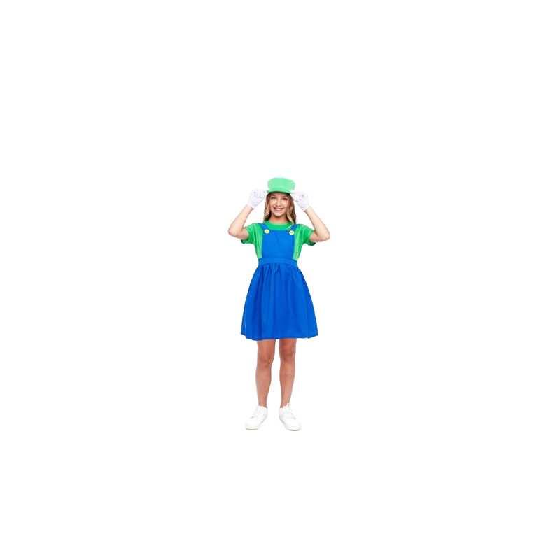 DISFRAZ DE FONTANERA VERDE PARA NIÑA