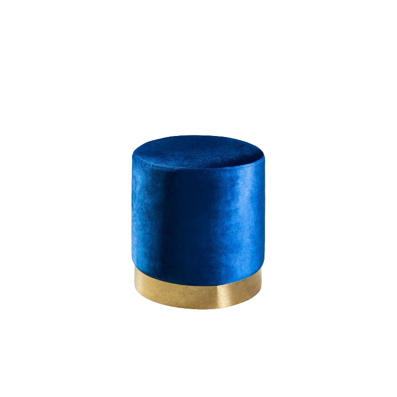 TABURETE PUFF EN TERCIOPELO NAVY