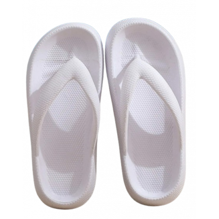 CHANCLAS DE MUJER CON TACÓN ELEVADO EVA - BLANCO