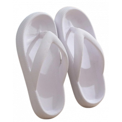 CHANCLAS DE MUJER CON TACÓN ELEVADO EVA - BLANCO