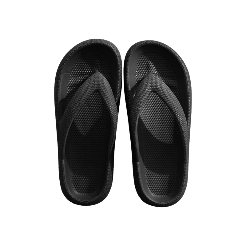 CHANCLAS DE MUJER CON TACÓN ELEVADO EVA - NEGRO