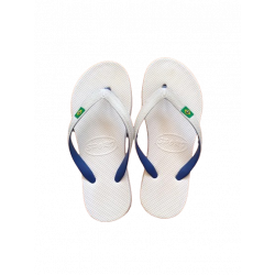 CHANCLAS HAWAI CON BANDERA - BLANCAS