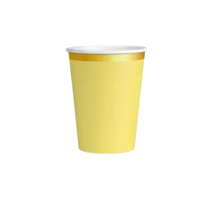 VASO DE CARTÓN AMARILLO PASTEL/ORO