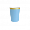 VASO DE CARTÓN AZUL PASTEL/ORO