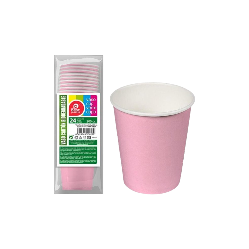 VASO DE PAPEL ROSA BABY