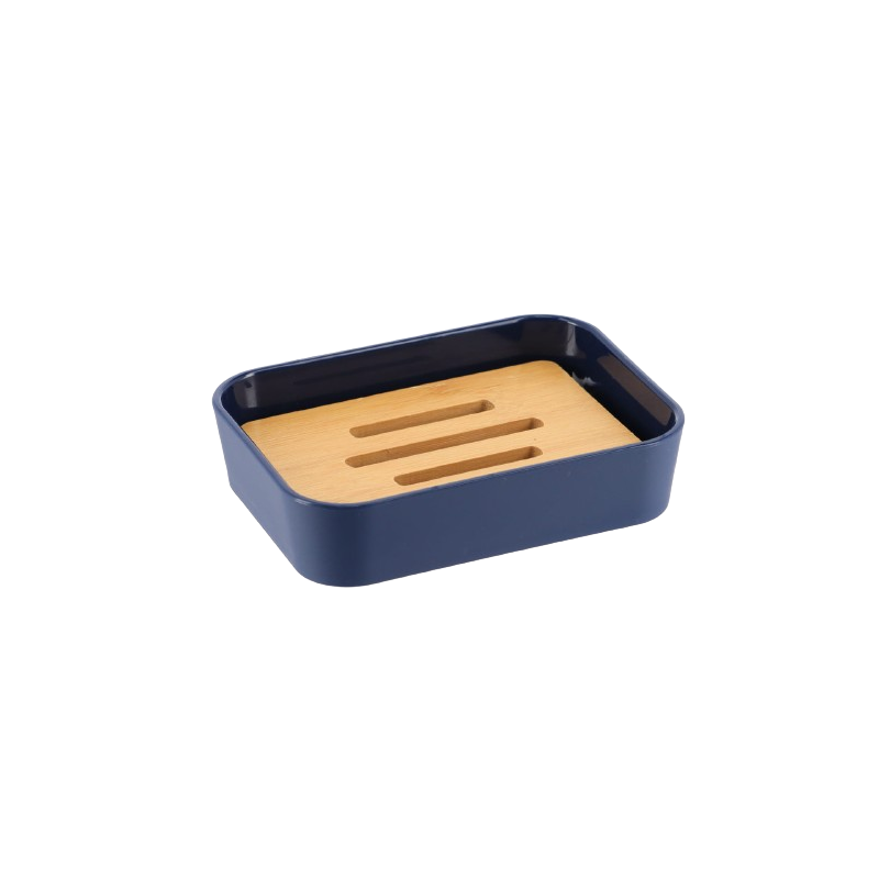 JABONERA RUBBER ABS Y BAMBÚ - AZUL MARINO JABONERA RUBBER ABS Y BAMBÚ - AZUL MARINO