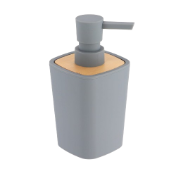 JABONERA DE PULSADOR RUBBER - ABS - BAMBÚ - GRIS