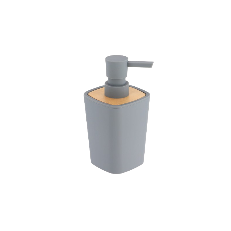 JABONERA DE PULSADOR RUBBER - ABS - BAMBÚ - GRIS