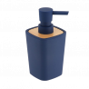 JABONERA DE PULSADOR RUBBER - ABS - BAMBÚ - AZUL MARINO