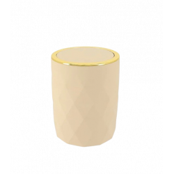 CUBO DE BASURA - ABS + RUBBER - BEIGE