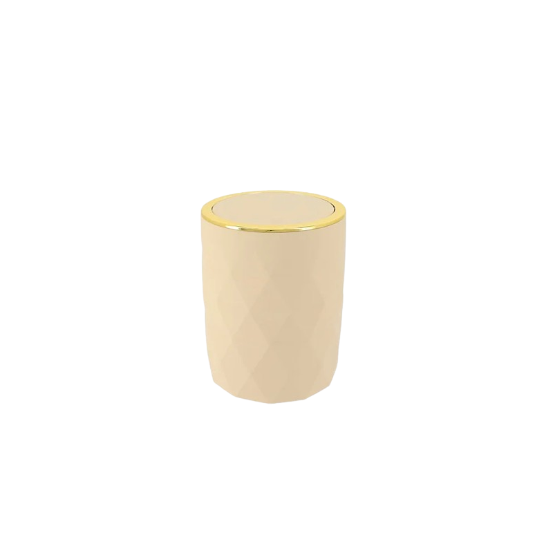 CUBO DE BASURA - ABS + RUBBER - BEIGE
