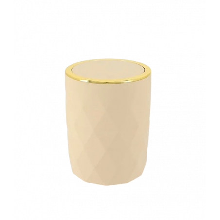 CUBO DE BASURA - ABS + RUBBER - BEIGE