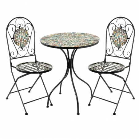 CONJUNTO DE MESA Y 2 SILLAS CAPRICE METAL