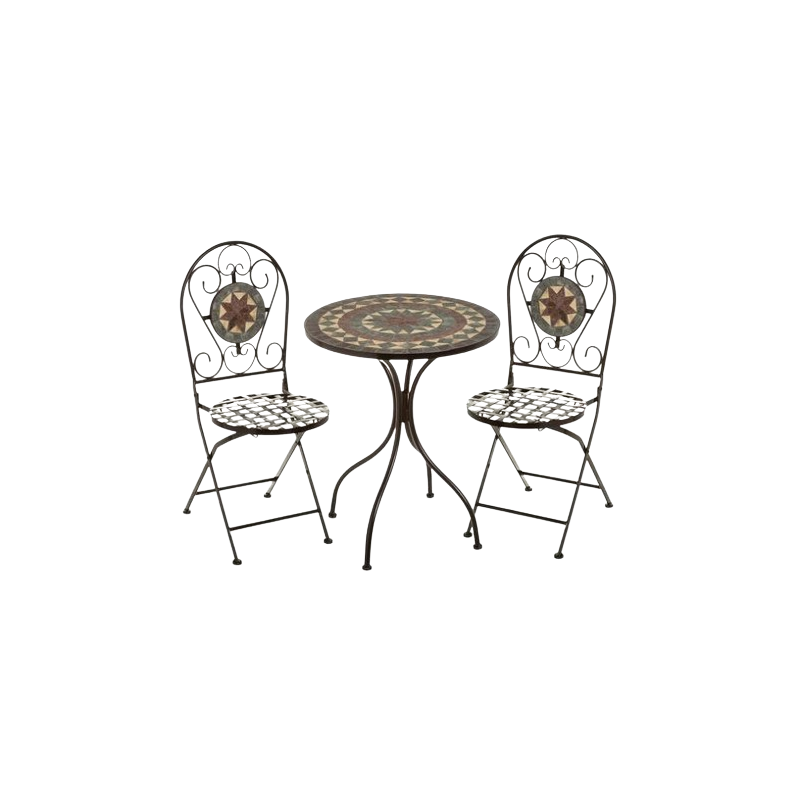 CONJUNTO DE MESA Y 2 SILLAS SIMETRIC METAL