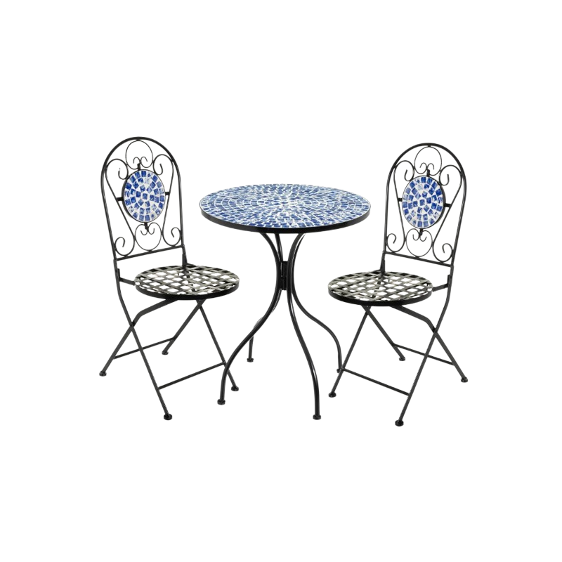 CONJUNTO DE MESA Y 2 SILLAS OCEAN METAL