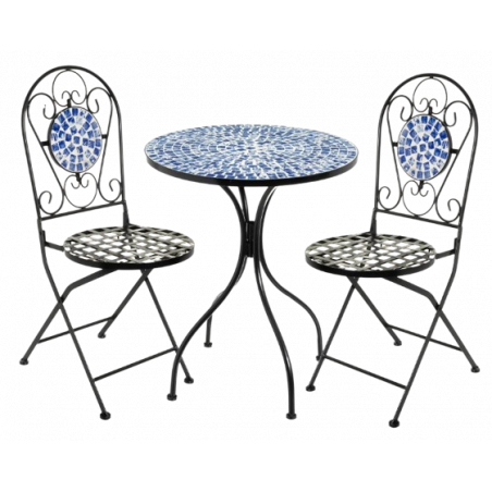 CONJUNTO DE MESA Y 2 SILLAS OCEAN METAL