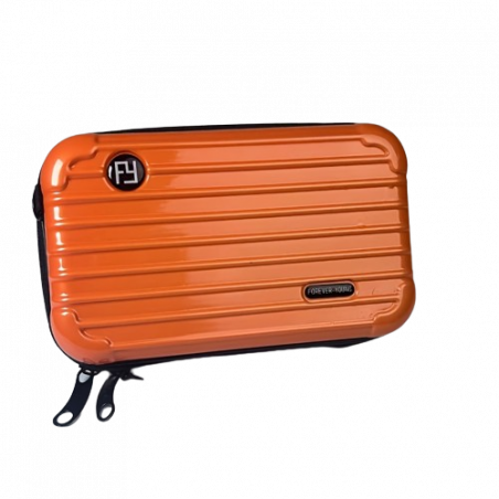 ESTUCHE DURO EN FORMA DE MALETA - NARANJA