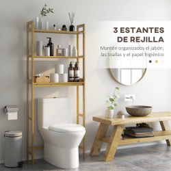 MUEBLE DE BAÑO SOBRE INODORO BAMBÚ 3 ESTANTES